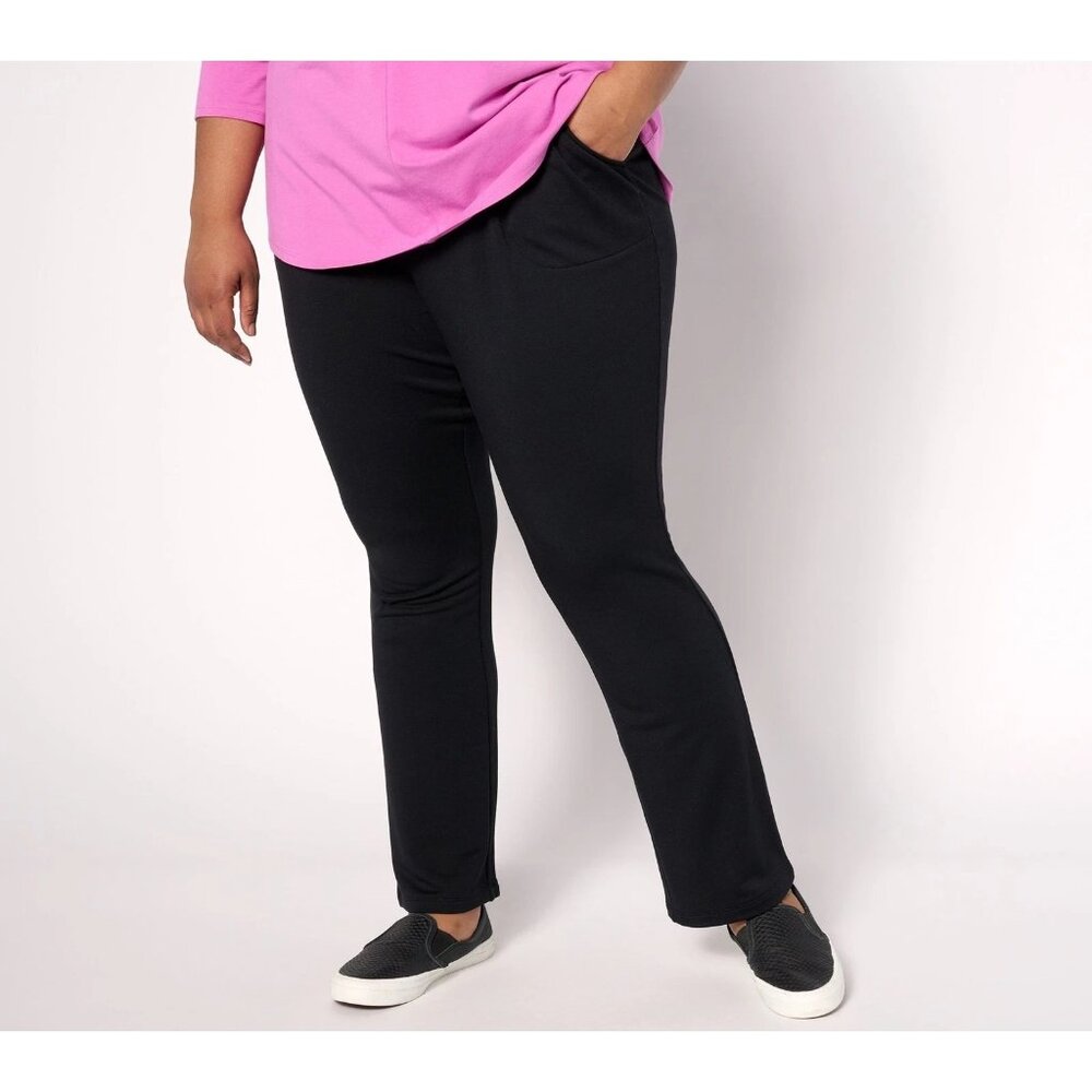 Belle by Kim Gravel Mega Modal Petite Baby Bootcut Pants Black 5X LN/NEW AS IS